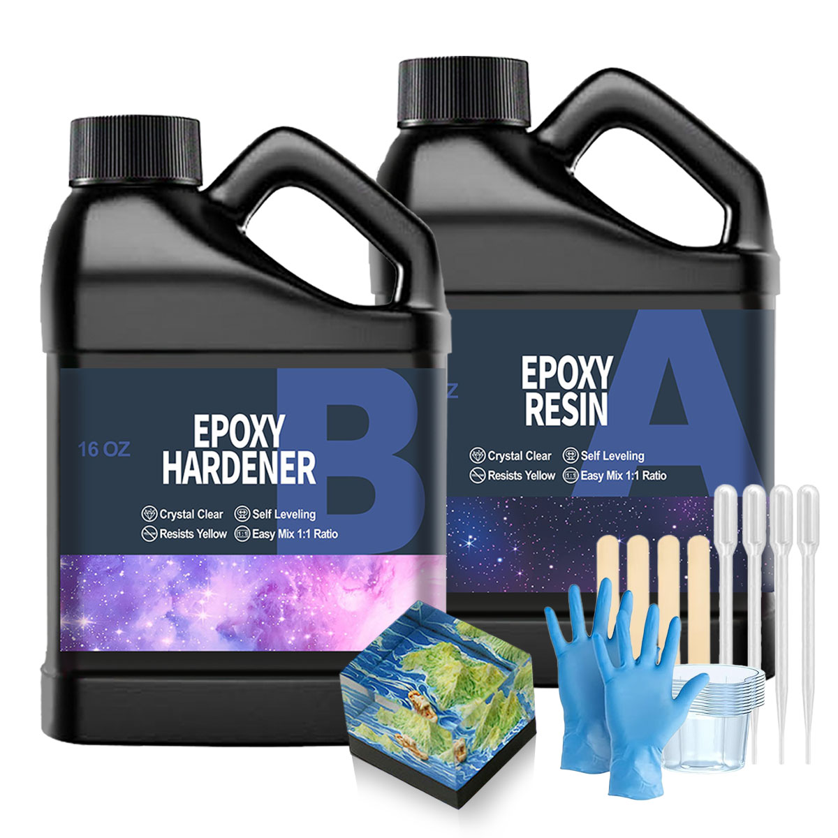 Resin Kit Cast - مجموعة راتنج الإيبوكسي الشفاف 32 أونصة،