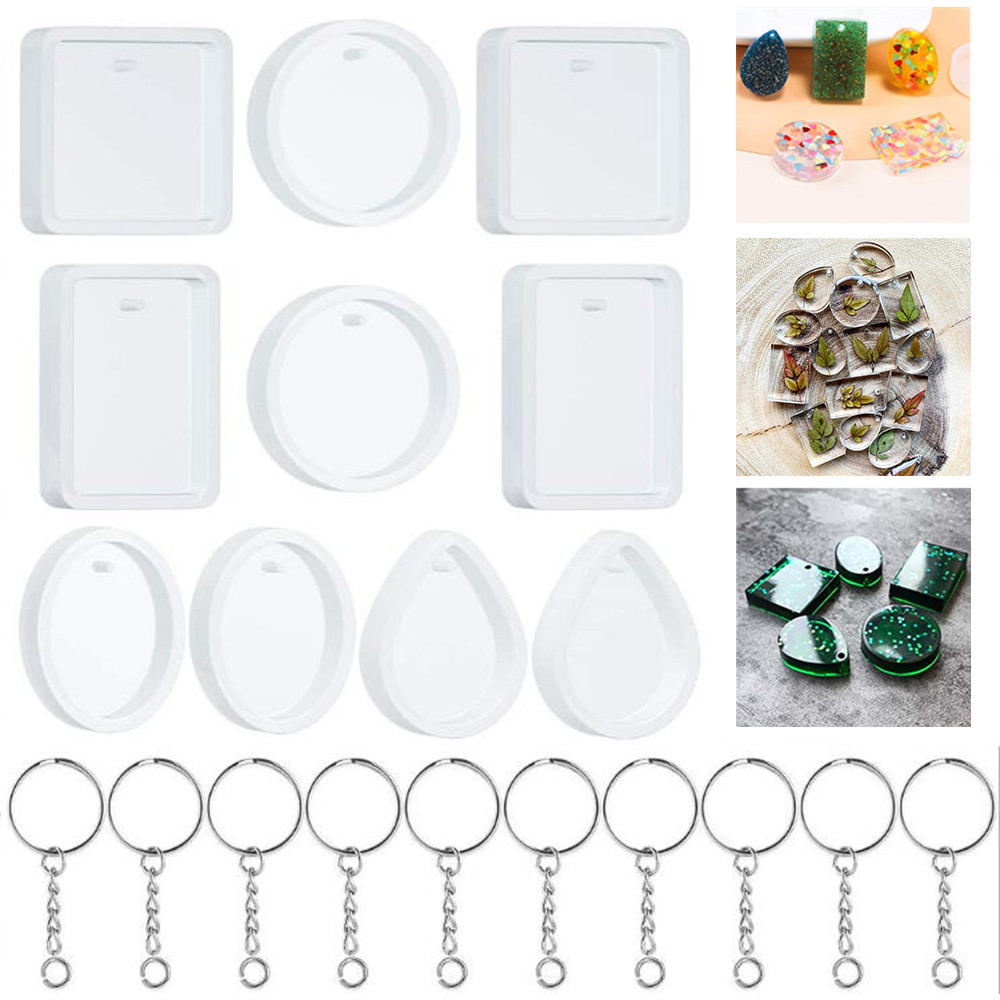 Resin Kit Cast - 20 قطعة/المجموعة Keychain بها بنفسك المفاتيح