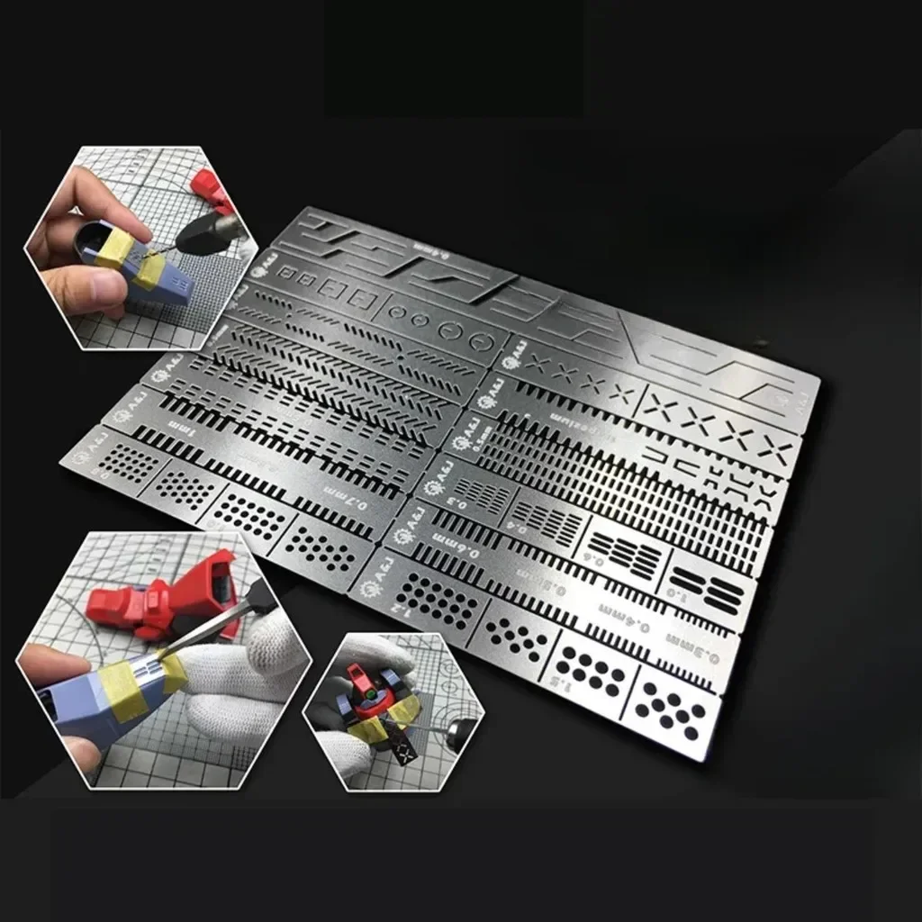Metallic Paint Set - 13 في 1 نحت حاكم ثقب