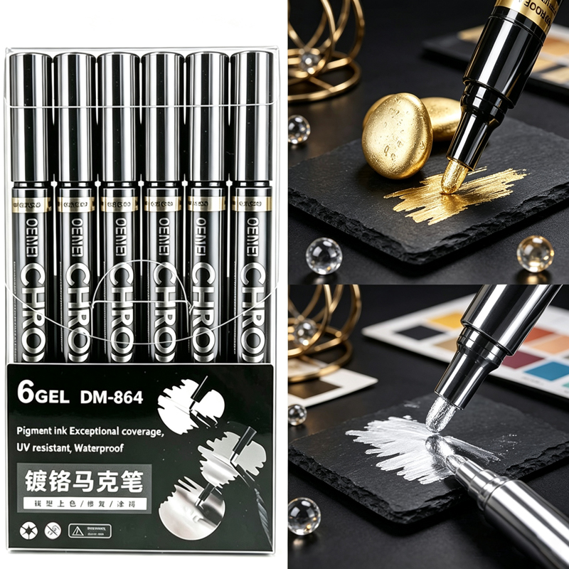 Metallic Paint Set - مجموعة أقلام ماركر كروم عاكسة 1/3/5/12
