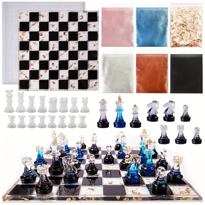 Resin Kit Cast - مجموعة شطرنج مكونة من 23 قطعة