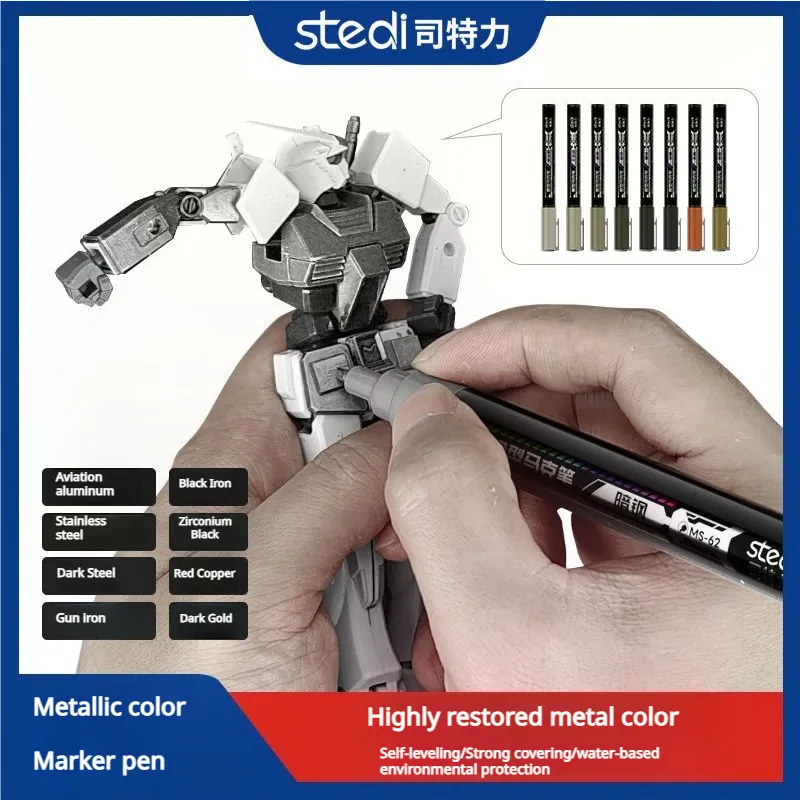 Metallic Paint Set - Stedi MS60-MS67 قلم تحديد معدني كروم