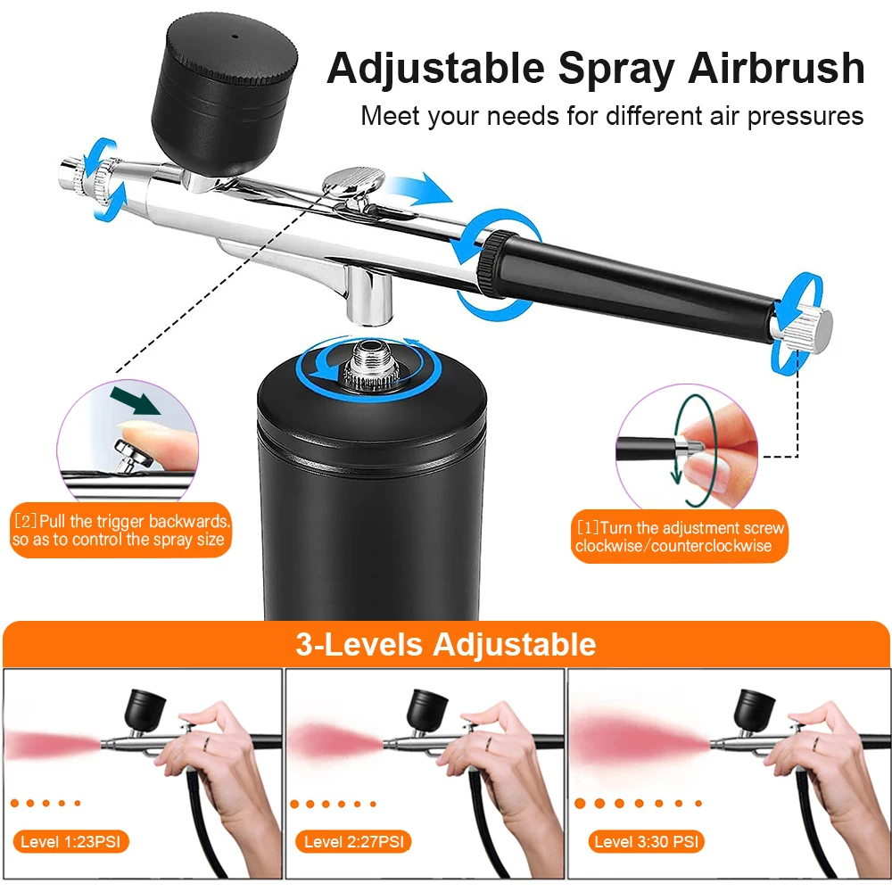 مجموعة فرشاة هوائية محمولة مع  - مراجعة Airbrush Compressor Kit وسعره