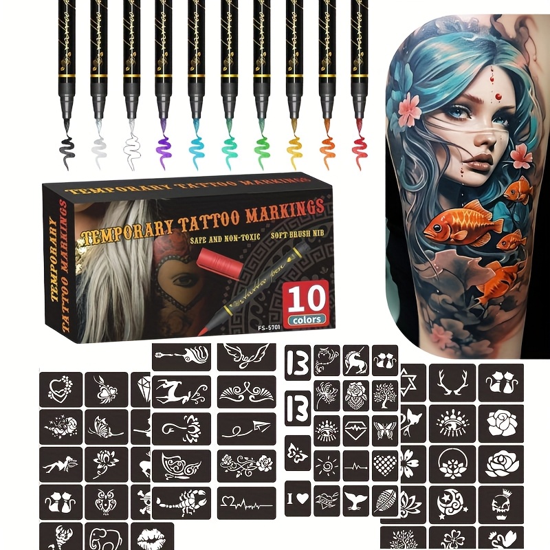 مجموعة أقلام الوشم المؤقتة بـ  - مراجعة Metallic Paint Set وسعره