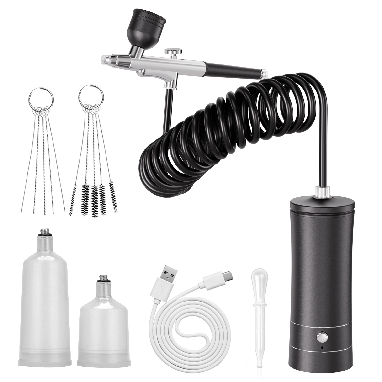 طقم فرشاة هوائية لاسلكية مع ضا - مراجعة Airbrush Compressor Kit وسعره