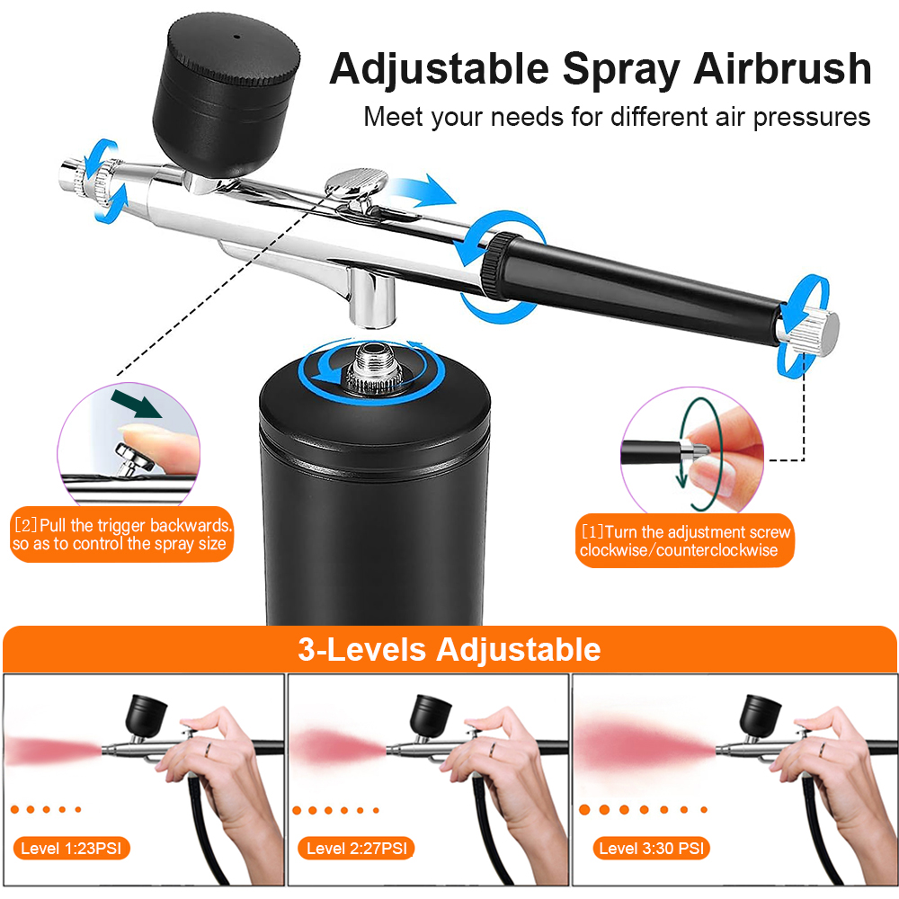 البخاخة مع ضاغط البخاخة المحمو - مراجعة Airbrush Compressor Kit وسعره
