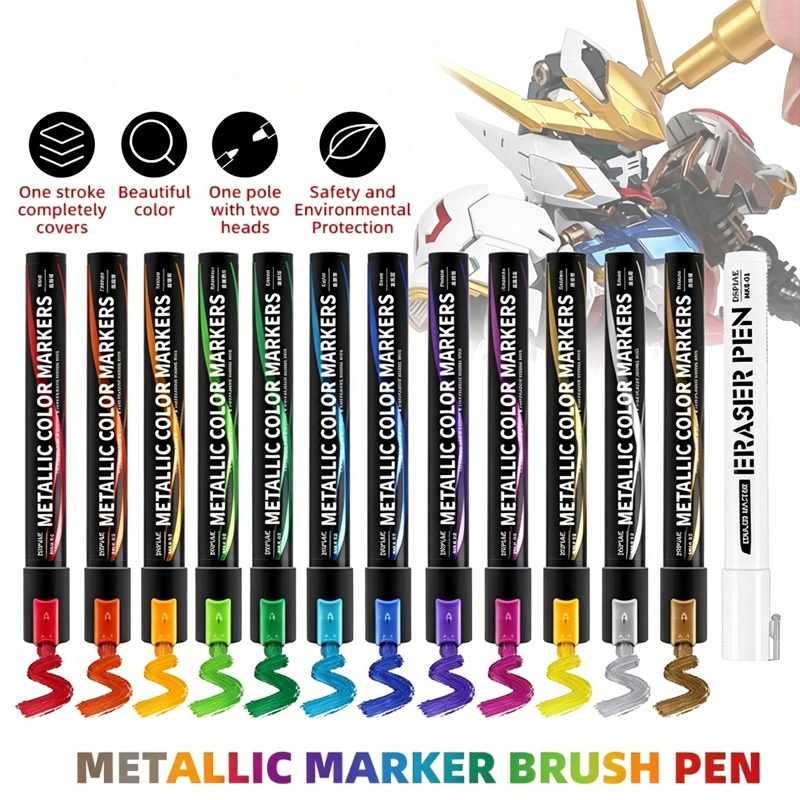 أقلام تلوين معدنية للرسم على ا - مراجعة Metallic Paint Set وسعره