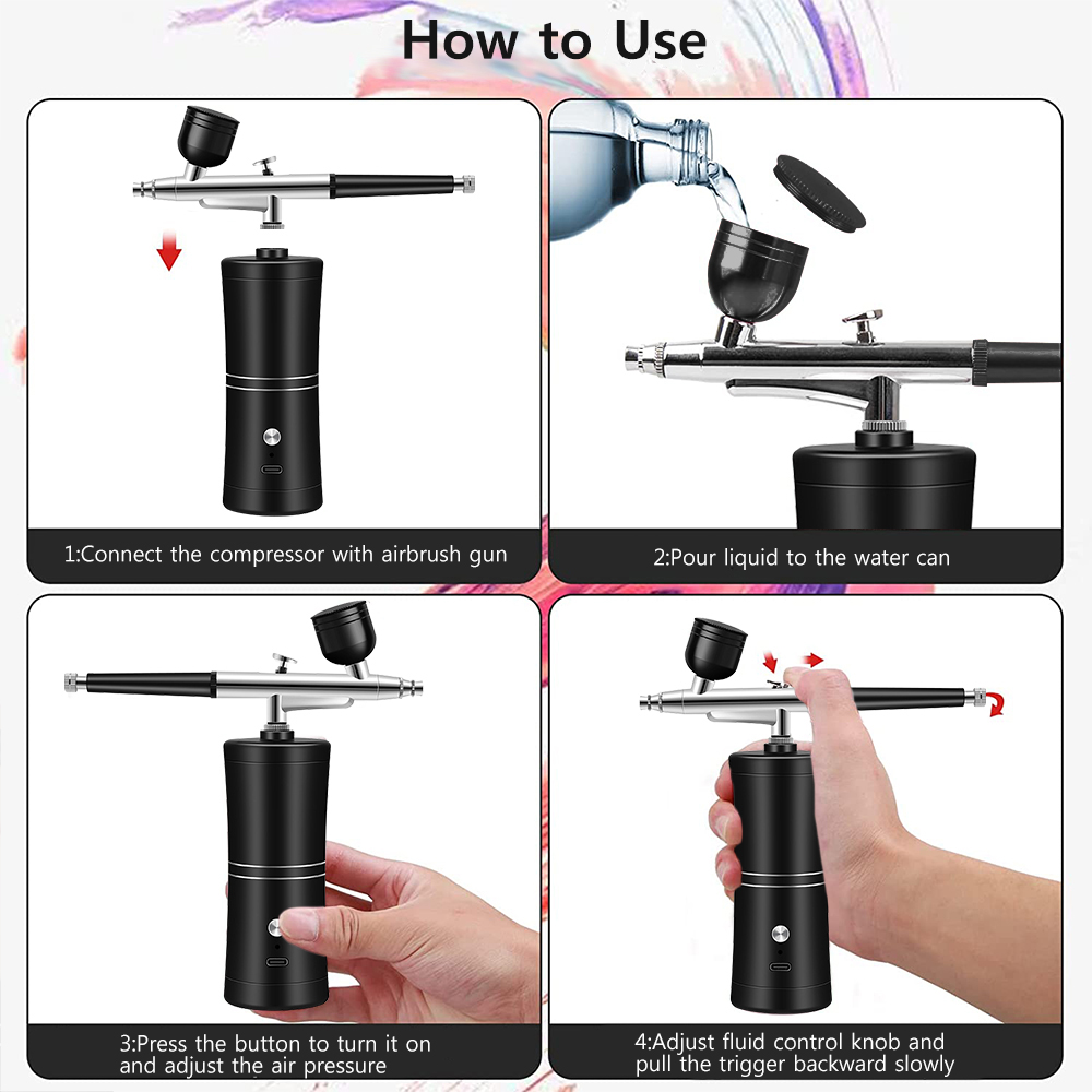 البخاخة مسمار مع ضاغط أظافر ال - مراجعة Airbrush Compressor Kit وسعره