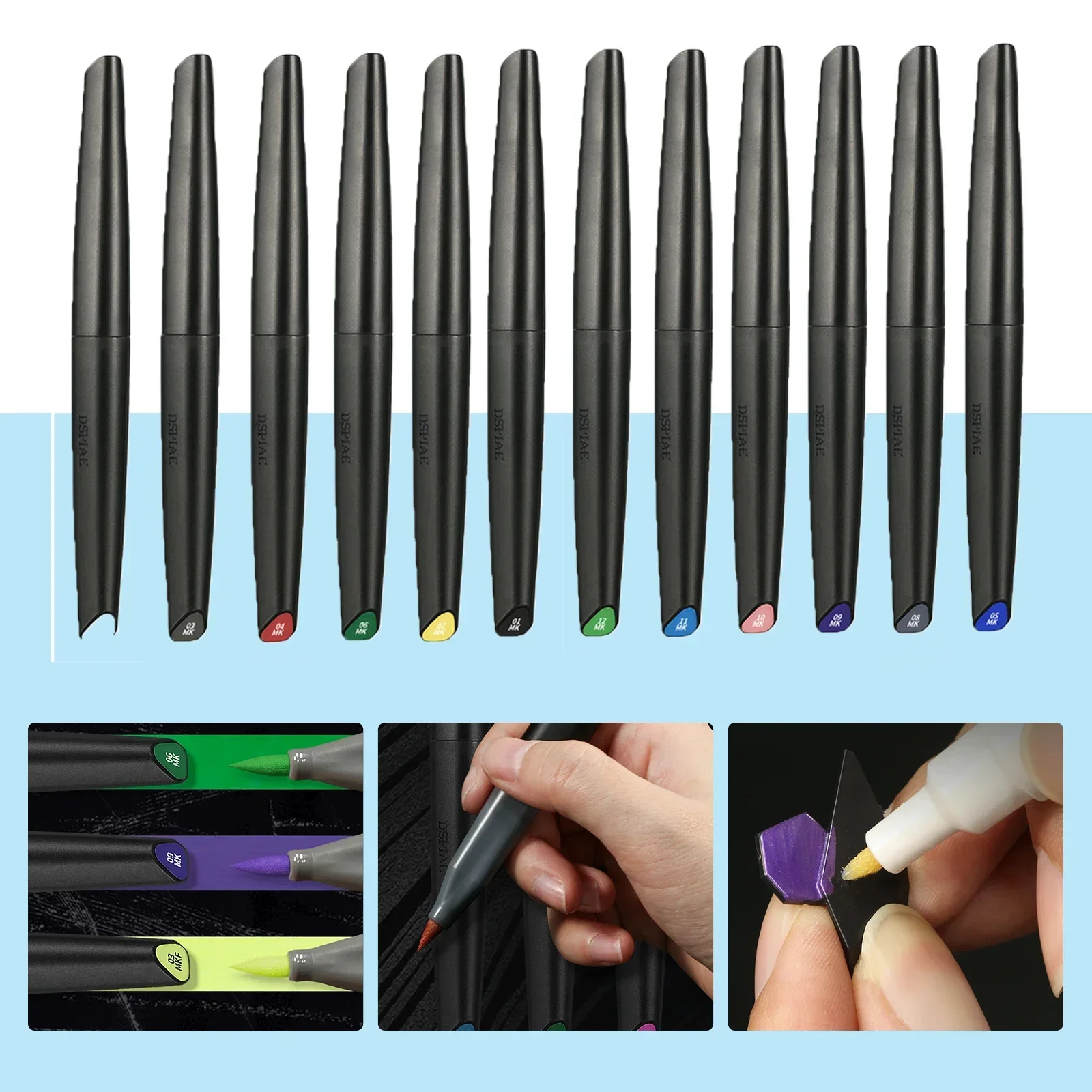 Dspiae 12 لون فرشاة مجموعة أقل - مراجعة Metallic Paint Set وسعره
