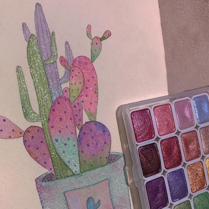 دهانات بيرليسسينت المحمولة 20  - مراجعة Metallic Paint Set وسعره
