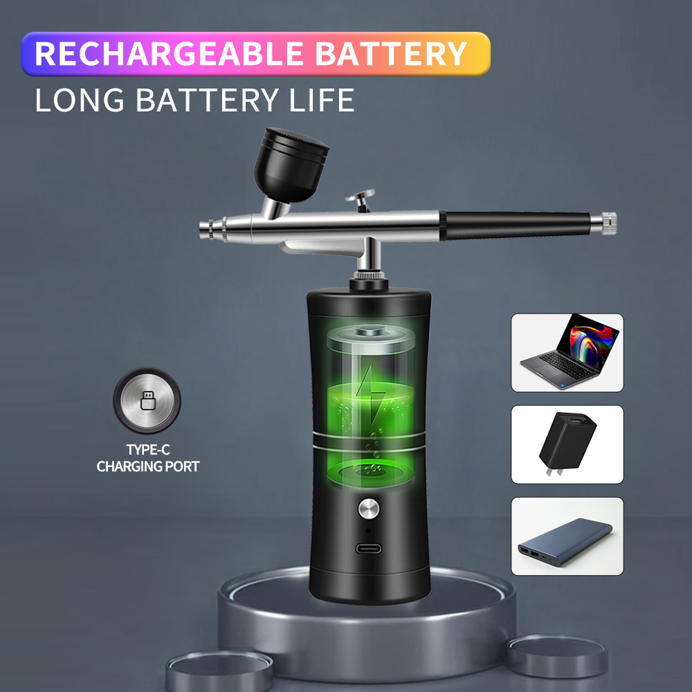 البخاخة اللاسلكية المحمولة الق - مراجعة Airbrush Compressor Kit وسعره
