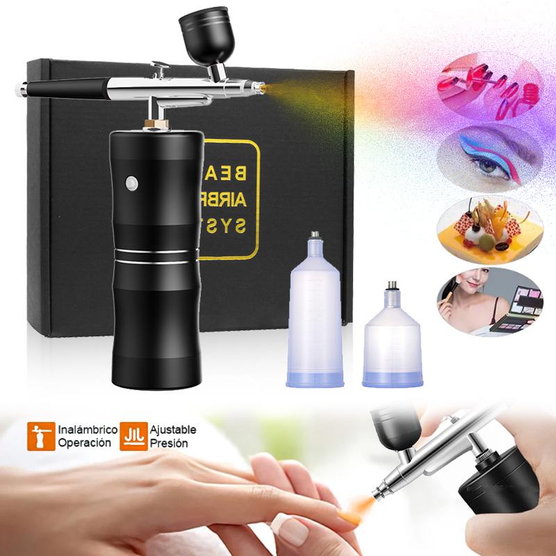 الأكسجين رذاذ ضاغط الهواء الصغ - مراجعة Airbrush Compressor Kit وسعره