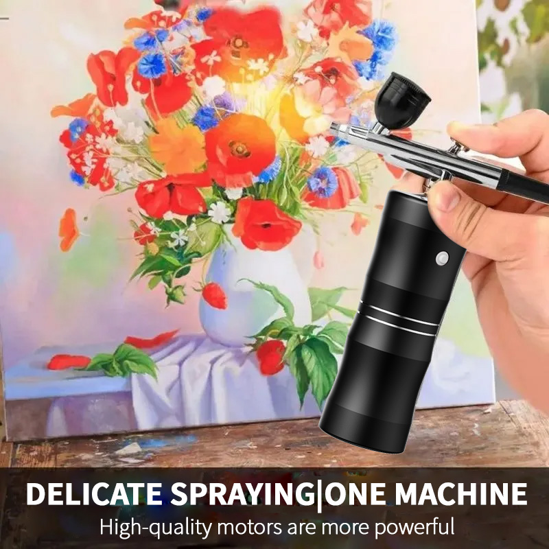 الأكسجين رذاذ ضاغط الهواء الصغ - مراجعة Airbrush Compressor Kit وسعره
