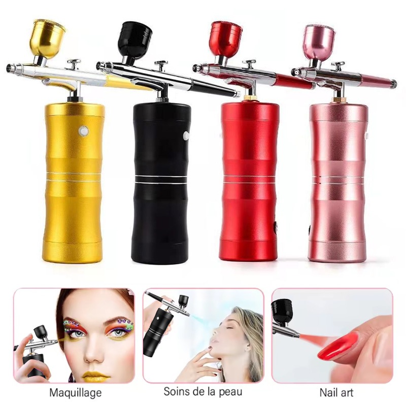 الأكسجين رذاذ ضاغط الهواء الصغ - مراجعة Airbrush Compressor Kit وسعره